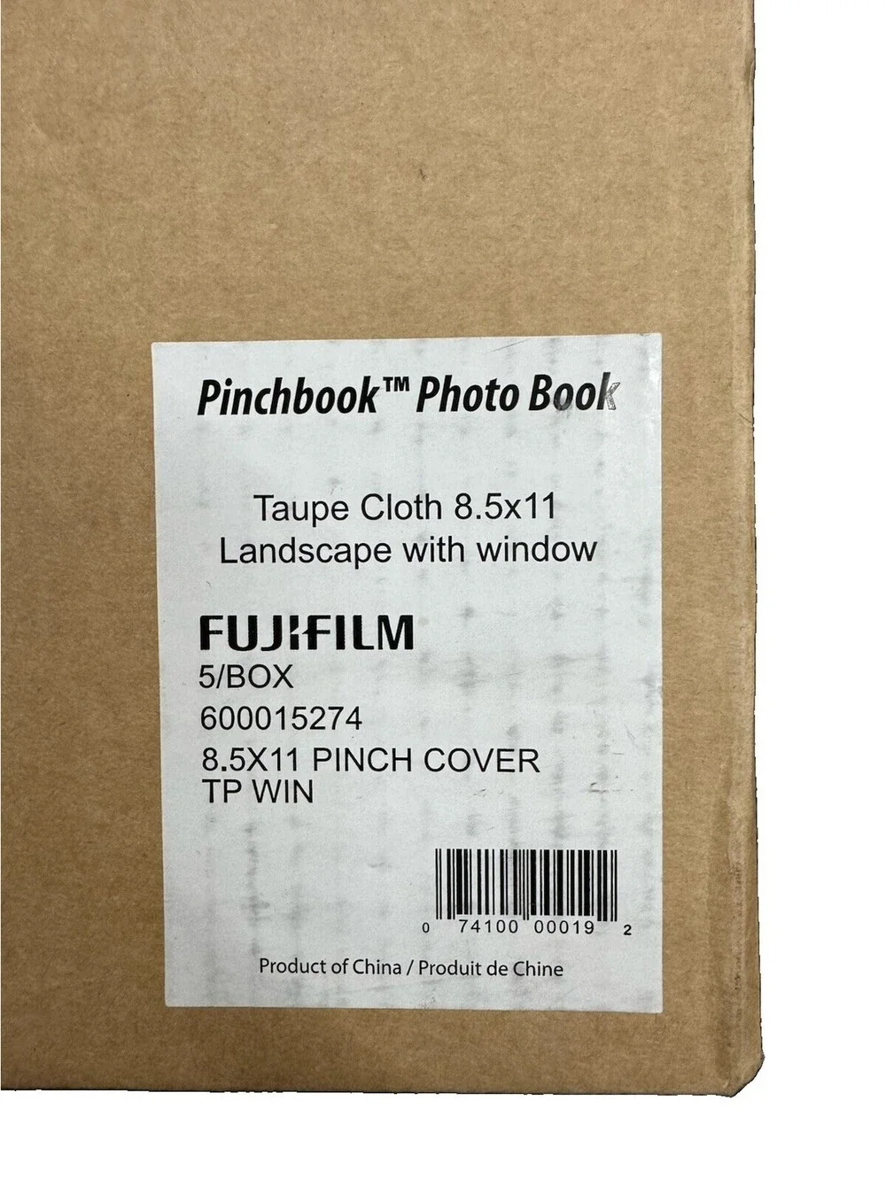 (A) Fujifilm Pinchbook 8.5x11 Landscape Taupe Cloth Window Photo Book 5 Pack